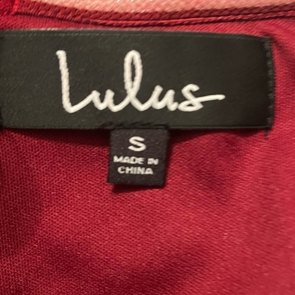 Lulus Over the Swoon Wine Red Off-the-Shoulder Bodycon Dress Sz S Women - Picture 7 of 10